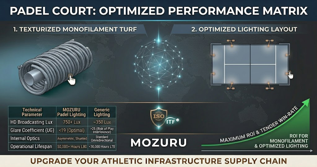 Commercial Padel Court Lighting Layouts: Engineering Optimal Lux and Anti-Glare Photometrics