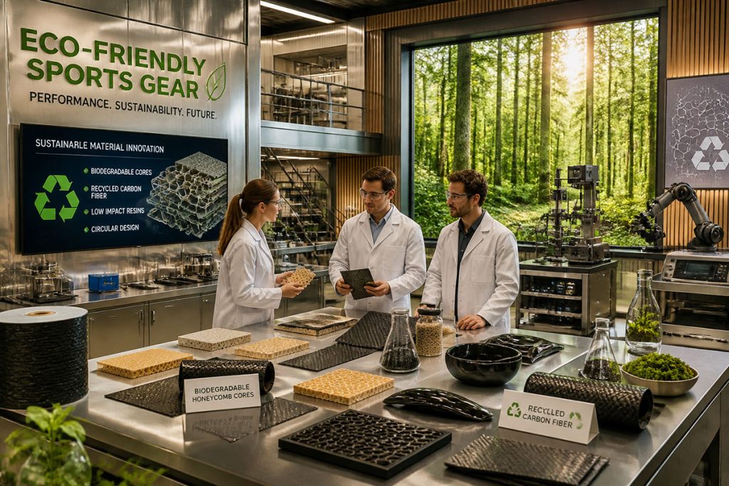 Modern R&D lab for eco-friendly sports gear and sustainable materials